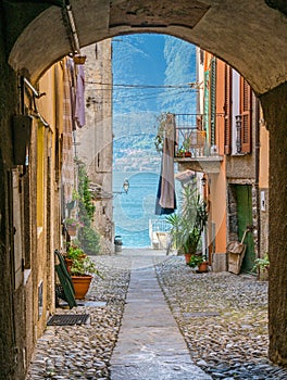 Scenic sight in Sala Comacina, village on Lake Como, Lombardy, Italy. photo