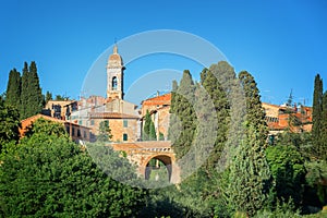 Village of San Quirico d`Orcia, Tuscany Italy