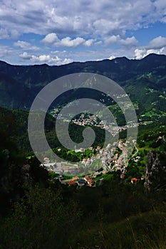 Village of Santa Croce in the background San Pellegrino Terme