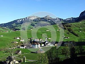 Village Schwende or die Ortschaft Schwende in the Appenzellerland region