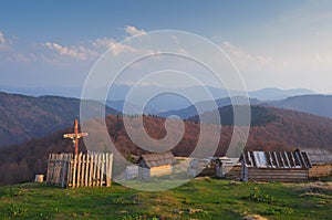 Village of shepherds in the mountains