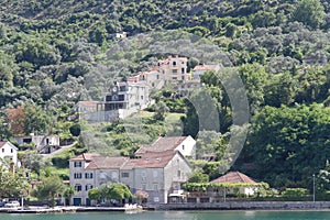 Village on the shore of Lake Garda in Northern Italy in summer