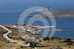 The village of Sigri on Lesvos in Greece.