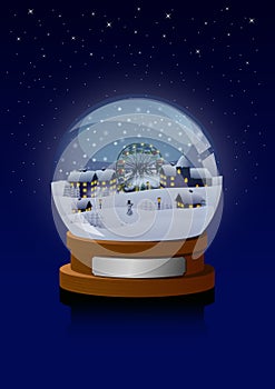 Village in a snow globe