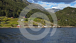 Village Songesand at Lysefjord in Norway