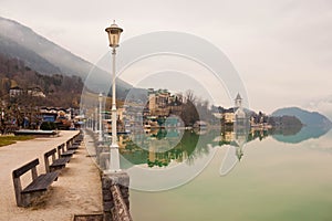 The village of St. Wolfgang on Wolfgangsee lake in austrian Alps