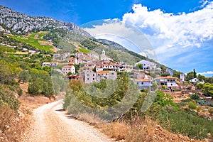 Village of Sveta Nedjelja on Hvar island landscape view photo