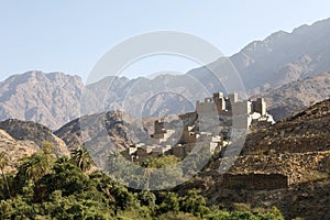 The village of Thee Ain in Al-Baha, Saudi Arabia is a unique heritage site that includes old archaeological buildings photo