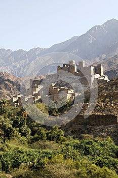 The village of Thee Ain in Al-Baha, Saudi Arabia is a unique heritage site that includes old archaeological buildings photo