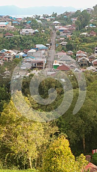 a village on top of a hill in Minahasa