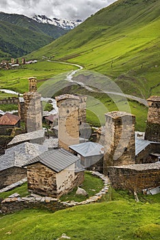 Village Ushguli in Upper Svaneti, Georgia