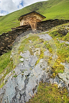 Village Ushguli in Upper Svaneti, Georgia