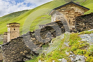 Village Ushguli in Upper Svaneti, Georgia
