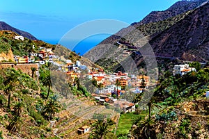 Village Vallehermoso, Island La Gomera, Canary Islands, Spain, Europe photo