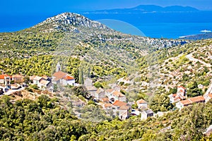 Village of Velo Grablje on Hvar island landscape view photo