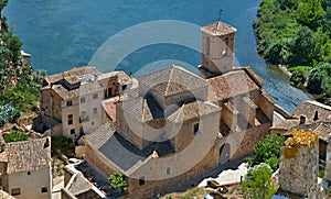 Village view Miravet with Ebro river, Castellon - Spain