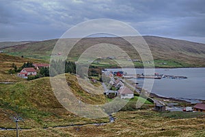 The village of Voe in the Shetland islands