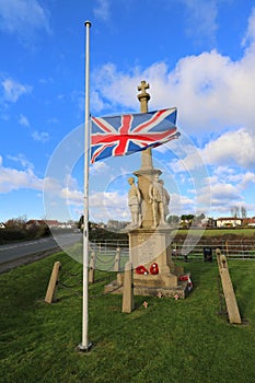 Village war memorial in England