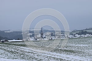 village Welling during winter snow photo