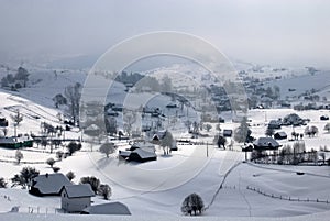 Village in winter