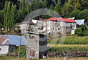 Village Ãâ¡ajÃÂ« is located between two rivers that flow into the Black Drin river, at the foot of Mount Korab, Albania photo