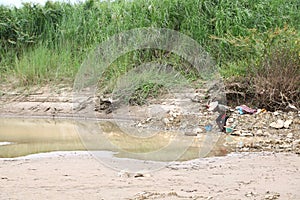 Villagers panning gold