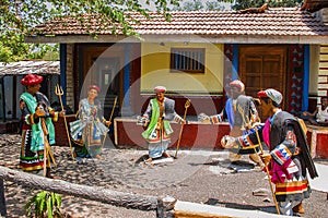 Villagers performing Bhajan and Kirtan, sculpture museum, Kaneri Math, Kolhapur, Maharashtra