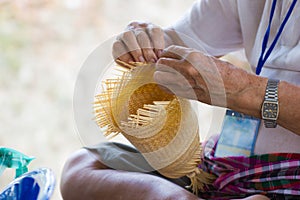 The villagers took bamboo stripes to weave into different forms for daily use utensils of the communityâ€™s people