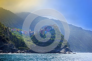 Villages on coast of La Spezia province in Liguria, Italy