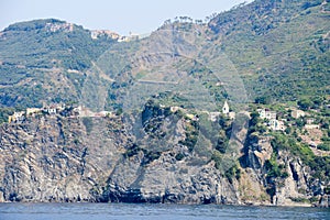 The villages of Corniglia and in the top San Bernardino