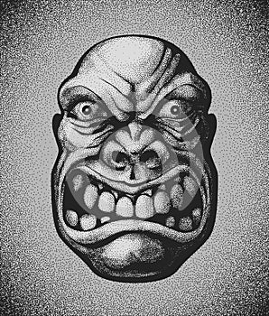 Villain. Angry man face