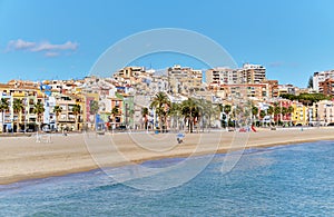 Villajoyosa townscape aerial view. Spain