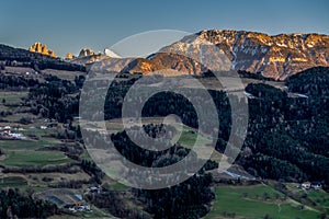 VILLANDERS, SOUTH TYROL/ITALY - MARCH 26 : View of the Dolomites from Villanders South Tyrol in Italy on March 26, 2016