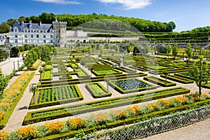 Villandry Castle with garden, Indre-et-Loire, Centre, France