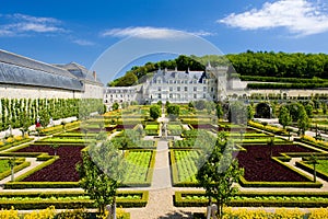 Villandry Castle with garden, Indre-et-Loire, Centre, France