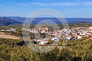 Villanueva del Arzobispo, Spain, surrounded by olive groves.