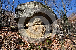 Villar San Costanzo, Piedmont, Italy - The Ciciu di Villar natural reserve wih geological formations due to water erosion