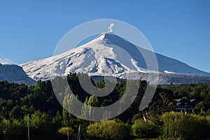 Villarrica volcano at dawn. Pucon. Chili