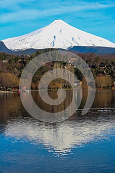 Villarrica volcano and lake, southern Chile