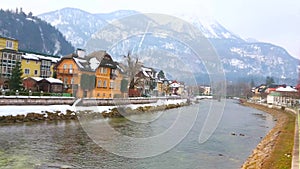 Villas along the Traun river, Bad Ischl, Austria