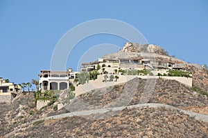 Villas on mountainside