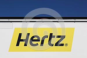 Hertz logo on a truc