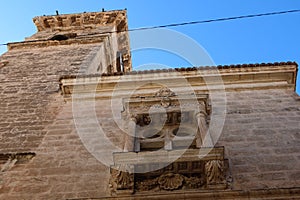 One of the facades of the Santiago Apostol church in Villena, Alicante, Spain photo