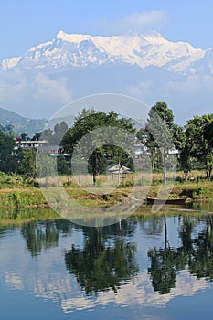 Villiage under Himalayan mountain