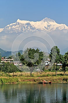 Villiage under Himalayan mountain