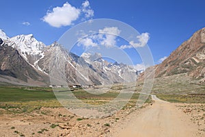 The villige in Himalayas Mountains in Ladakh