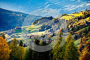 Villnoess, Funes Valley, Autumn scenics, Trentino, Italy photo