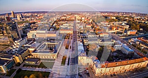 Vilnius aerial view, Gediminas street