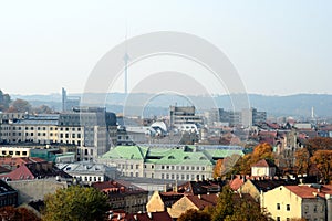 Vilnius autumn panorama from Gediminas castle tower