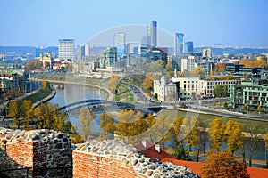 Vilnius autumn panorama from Gediminas castle tower